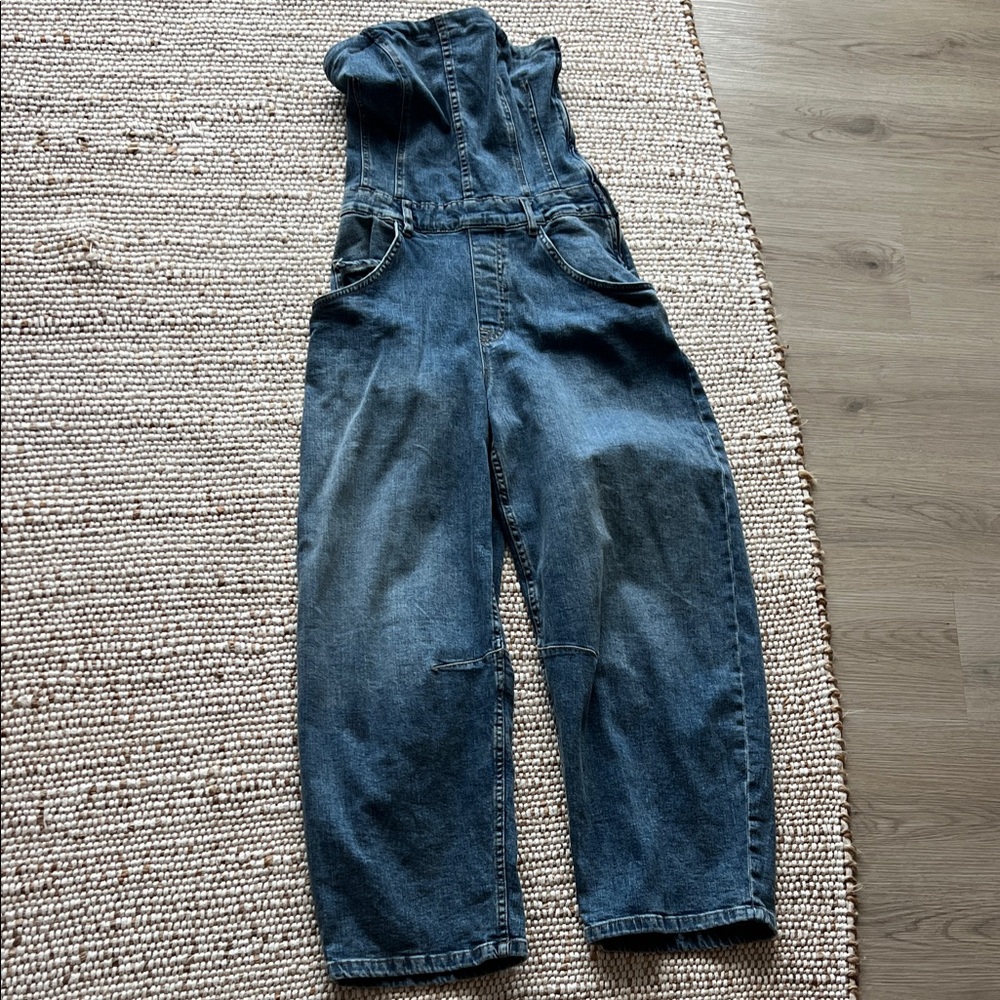 Free People We The Free Je Suis Pret Jumpsuit Women’s Small Blue Denim